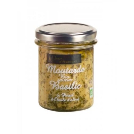 Moutarde Bio Persil & Basilic - 175 g (Jean d'Audignac)disponible à la Maison Pollet de Toulouse