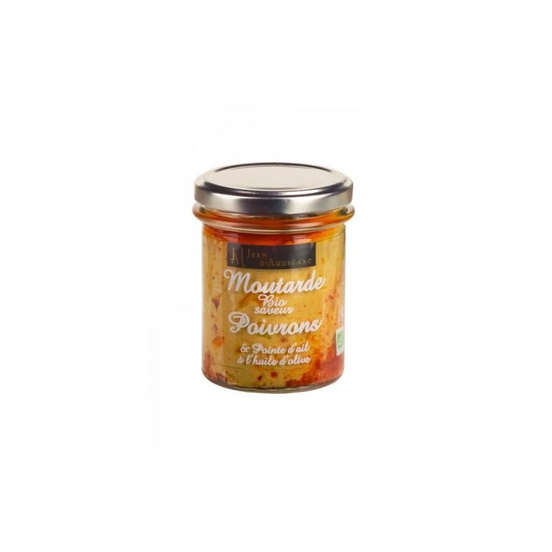 Moutarde Bio Poivrons - 175 g (Jean d'Audignac)disponible à la Maison Pollet de Toulouse