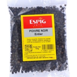 Poivre noir grain - 100 g (Espig)disponible à la Maison Pollet de Toulouse