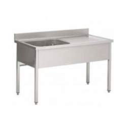 1200x700x880 mm - 1 Cuve de 500x500x300 mm - Plonge sur pieds + 1 égouttoir à droitedisponible à la Maison Pollet de Toulouse