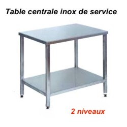 700x700x850 mm - Table centrale Inox de service - 2 niveauxdisponible à la Maison Pollet de Toulouse
