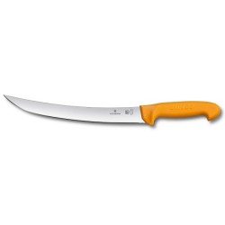 Trancheur/Boucher courbe 26 cm manche Jaune (Swibo)disponible à la Maison Pollet de Toulouse