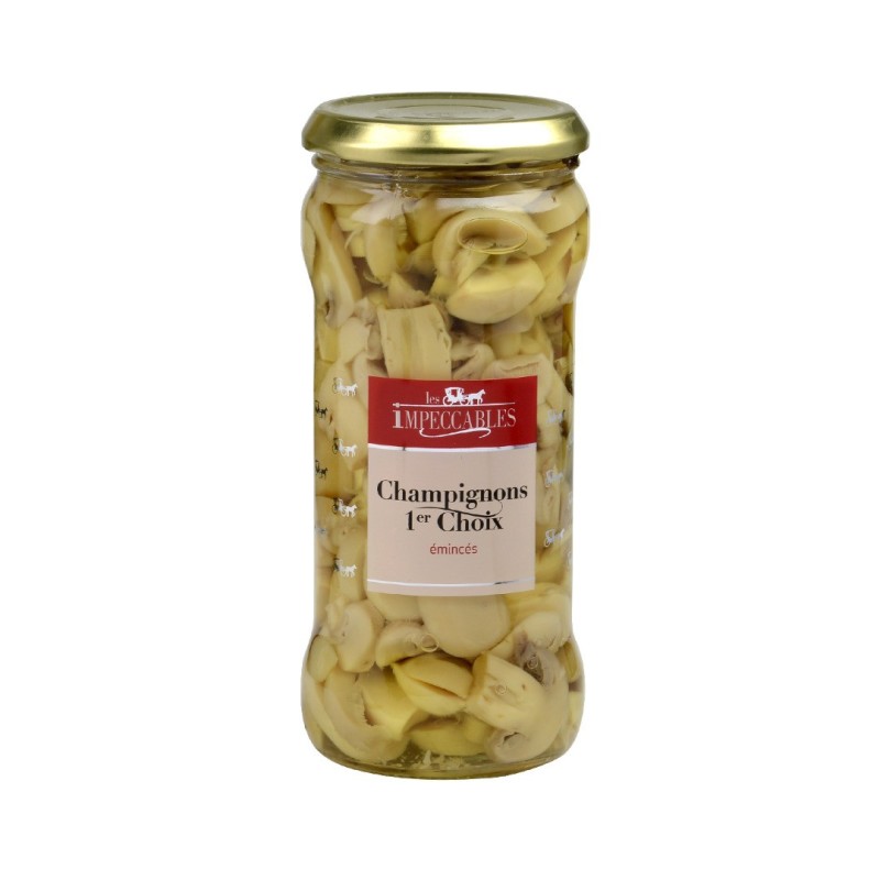 Champignons de Paris émincés 1er choix - 37 cl (Impeccables)disponible à la Maison Pollet de Toulouse