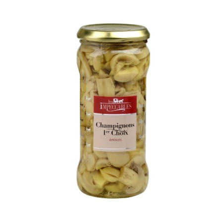 Champignons de Paris émincés 1er choix - 37 cl (Impeccables)disponible à la Maison Pollet de Toulouse
