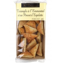 Triangles à l'emmental et au Piment d'Espelette pur beurre - 60 g (Jean d'Audignac)disponible à la Maison Pollet de Toulouse