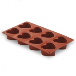Moule en silicone Coeur 8 cavités - 65x60x35 mmdisponible à la Maison Pollet de Toulouse