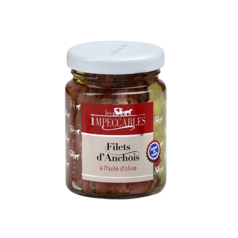 Filets d'anchois allongés à huile d'olive - 10 cl (Impeccables)disponible à la Maison Pollet de Toulouse