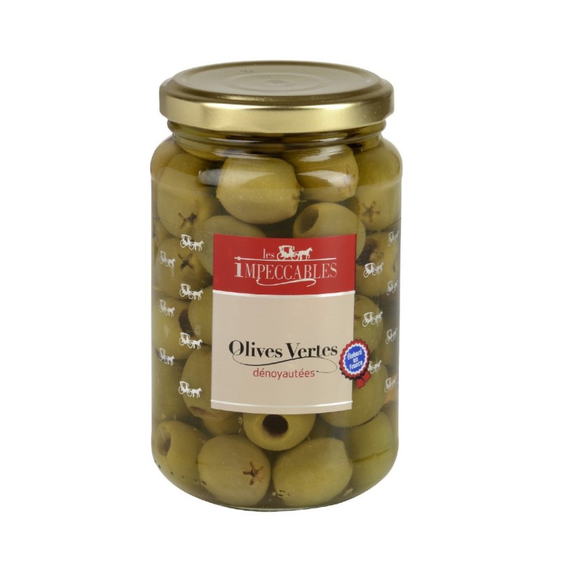 Olives vertes dénoyautées - 37 cl (Impeccables)disponible à la Maison Pollet de Toulouse