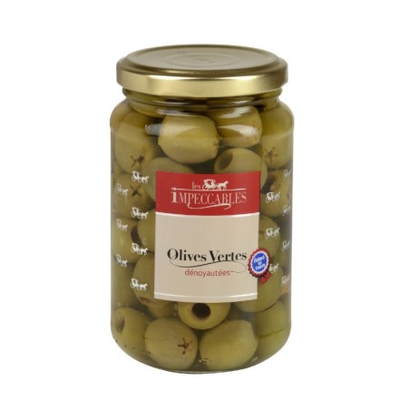 Olives vertes dénoyautées - 37 cl (Impeccables)disponible à la Maison Pollet de Toulouse