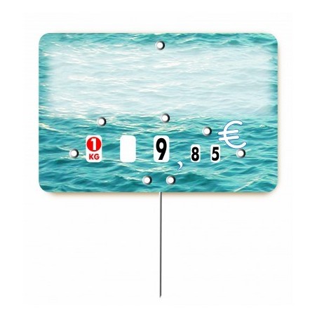 Etiquette : Tradition poisson neutre - 8x12 cm (avec roulettes & pique inox)disponible à la Maison Pollet de Toulouse