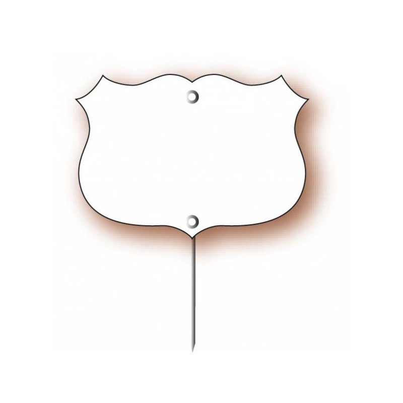 Etiquette : Ecusson blanc - 6x9 cm (pique inox)disponible à la Maison Pollet de Toulouse