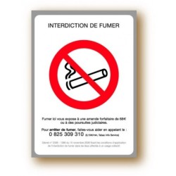 Panneau : Interdit de fumer - 21x15 cmdisponible à la Maison Pollet de Toulouse