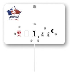 Etiquette : Volaille française neutre - 8x12 cm (avec roulettes & pique inox)disponible à la Maison Pollet de Toulouse