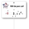 Etiquette : Le Porc français à texte - 8x12 cm (avec roulettes & pique inox)disponible à la Maison Pollet de Toulouse