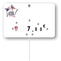 Etiquette : Viande de Veau française neutre - 8x12 cm (avec roulettes & pique inox)disponible à la Maison Pollet de Toulouse