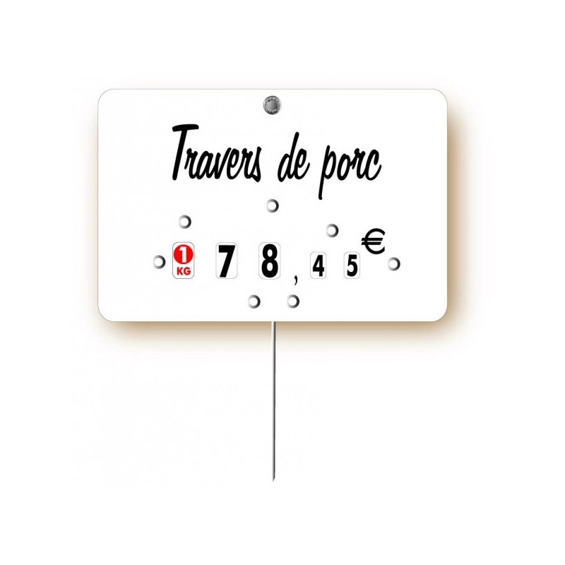 Etiquette : Blanche à texte - 7x10 cm (avec roulettes & pique inox)disponible à la Maison Pollet de Toulouse