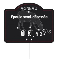 Etiquette : Maestro Agneau à texte - 9x12 cm (avec roulettes & pique inox)disponible à la Maison Pollet de Toulouse