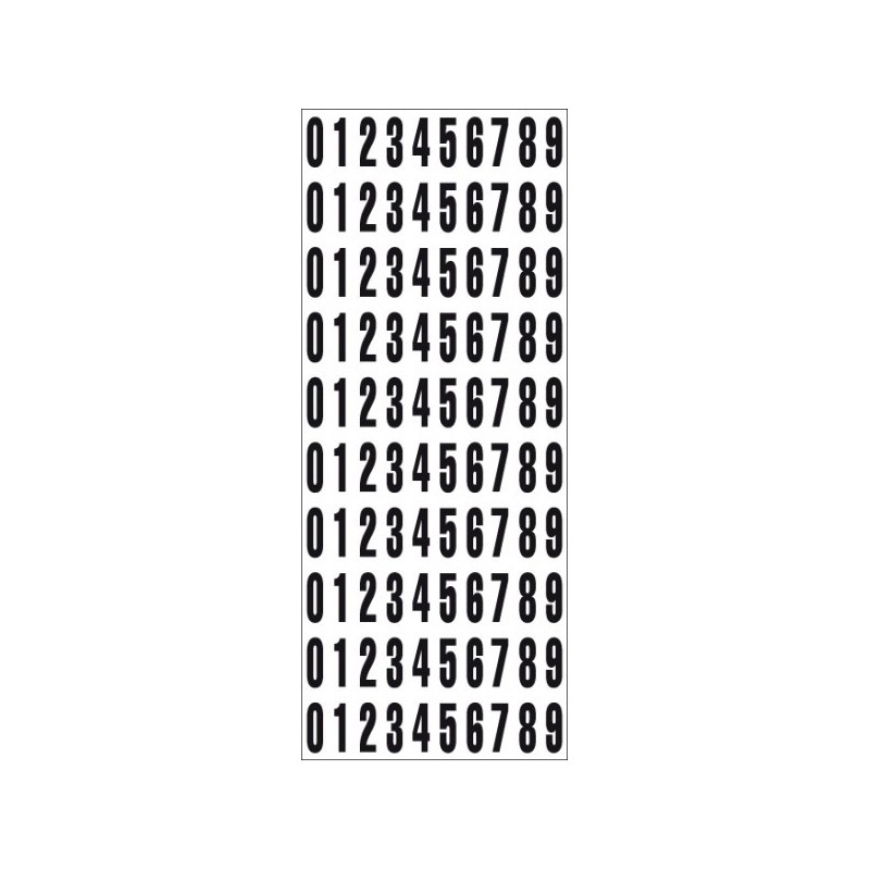 Planche de 500 chiffres adhésifs - 10 mmdisponible à la Maison Pollet de Toulouse