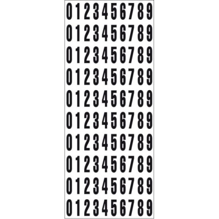 Planche de 500 chiffres adhésifs - 10 mmdisponible à la Maison Pollet de Toulouse