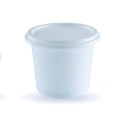 Pot blanc PS 500 ml couvercle blancdisponible à la Maison Pollet de Toulouse