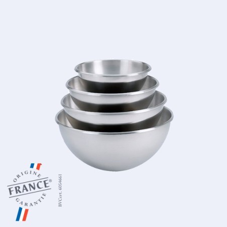 Bassine Inox demi-sphérique sans pied ni anses Ø 160x80 mm - 1,00 Ldisponible à la Maison Pollet de Toulouse