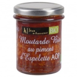 Moutarde Bio au piment d'Espelette - 175 g (Jean d'Audignac)disponible à la Maison Pollet de Toulouse