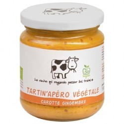Tartin'Apéro végétale Carotte-Gingembre bio - 190 g (La vache qui regarde passer les trains)disponible à la Maison Pollet de Toulouse