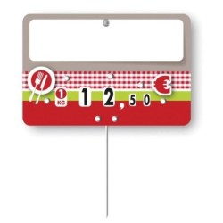 Etiquette : Olga neutre - 7x10 cm (avec roulette & pique inox)disponible à la Maison Pollet de Toulouse