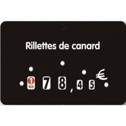 Etiquette : Noire à texte - 7x10 cm (avec roulettes)disponible à la Maison Pollet de Toulouse