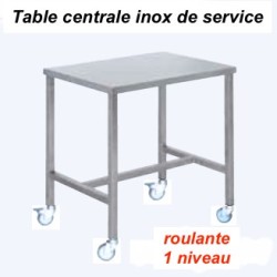500x500x850 mm - Table centrale Inox de service roulante - 1 niveaudisponible à la Maison Pollet de Toulouse