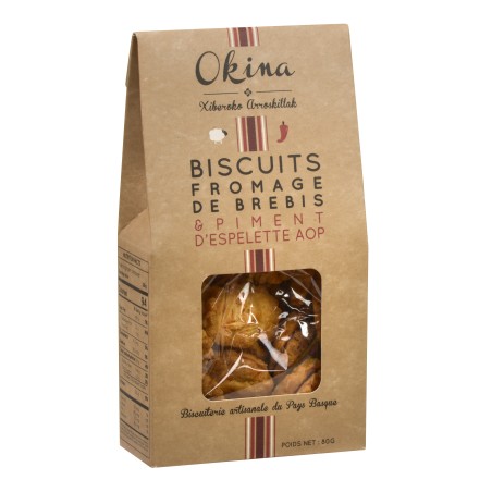 Biscuit Fromage de Brebis & Piment d'Espelette - 80 g (Okina)