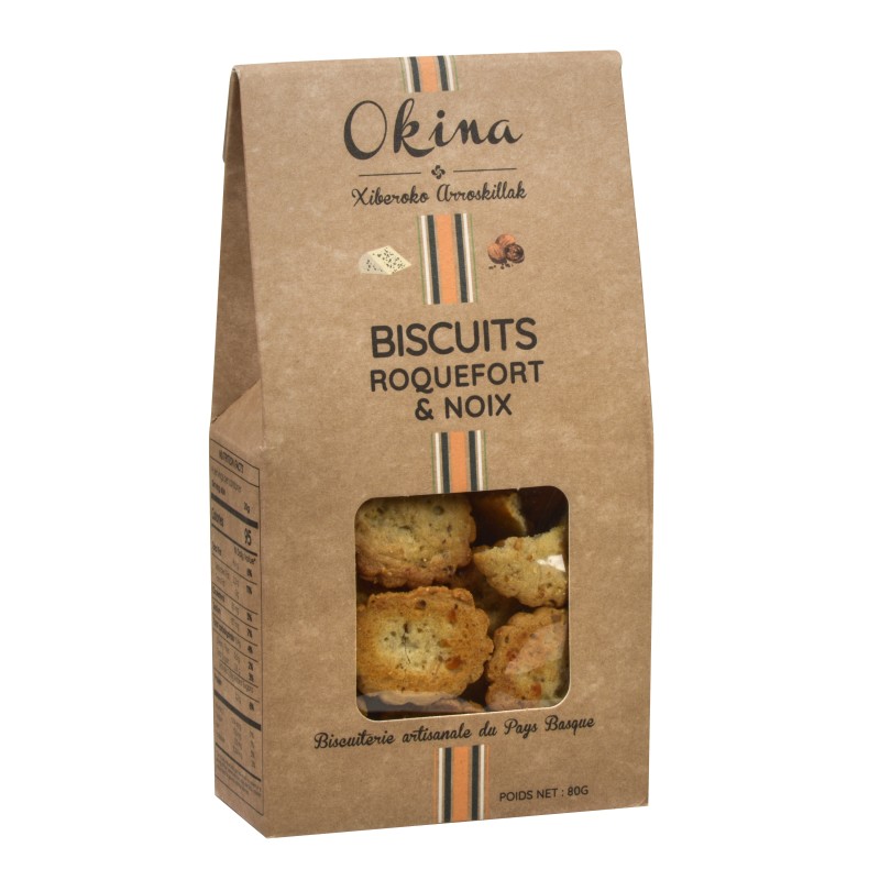 Biscuit Roquefort & Noix - 80 g (Okina)