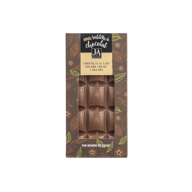 Tablette de Chocolat Lait fourré caramel - 100 g (Jean d'Audignac)