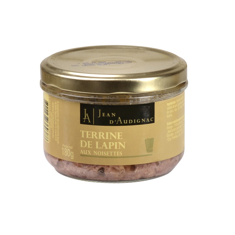 Terrine de Lapin aux noisettes - 180 g (Jean d'Audignac)disponible à la Maison Pollet de Toulouse