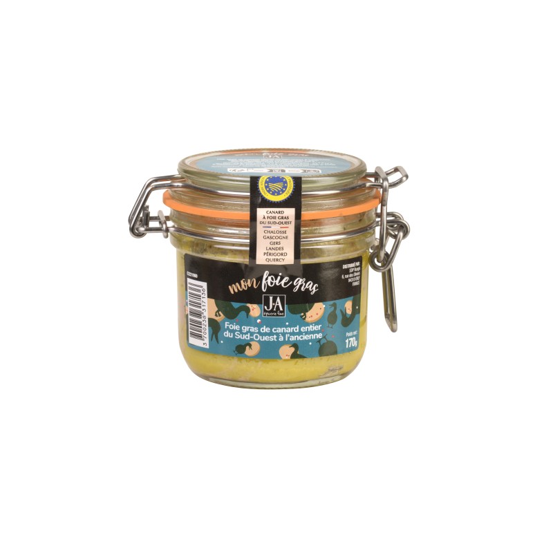 Foie Gras de Canard entier IGP SUD OUEST recette à l'ancienne - 170 g (Jean d'Audignac)disponible à la Maison Pollet de Toulouse