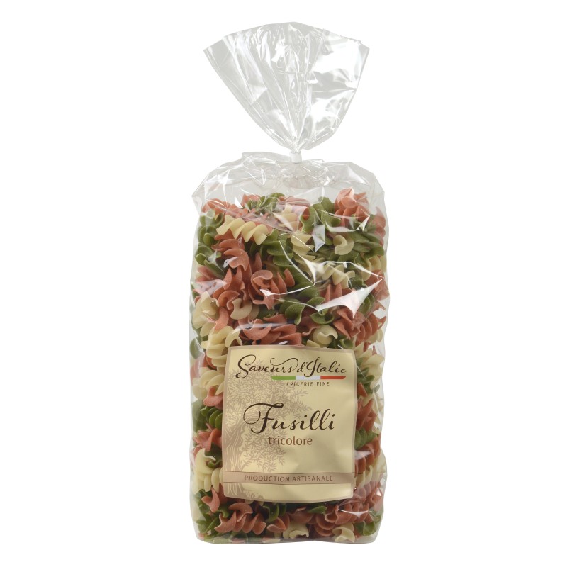 Fusilli pâtes aux oeufs italiennes 3 couleurs - 500 g (Saveurs d'Italie)