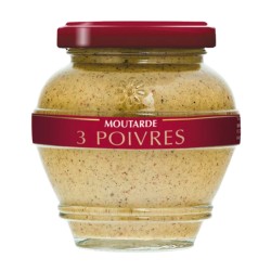 Moutarde Trois Poivres- 200 g (Terres Rouges)