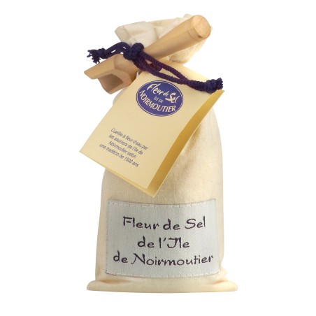 Sachet de Fleur de sel de Noirmoutier et sa pelle - 125 g (Ile de Noirmoutier)disponible à la Maison Pollet de Toulouse
