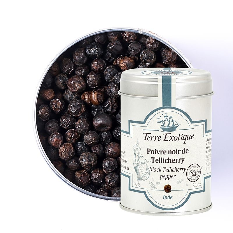 Poivre noir de Tellicherry, 60 g (Terre Exotique)