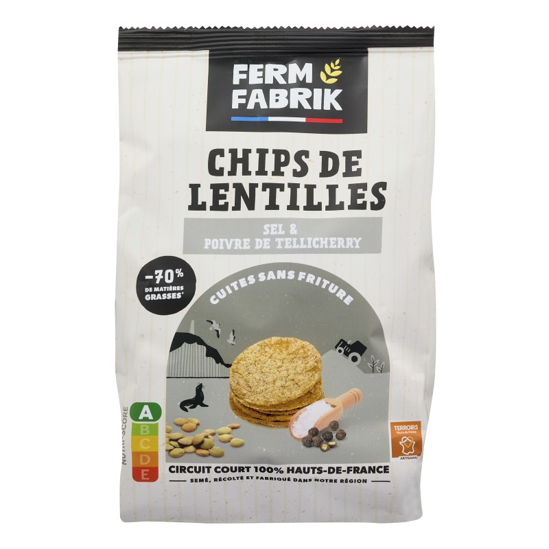 Chips de lentilles sel et poivre Tellicherry - 75 g (Ferm Fabrik)