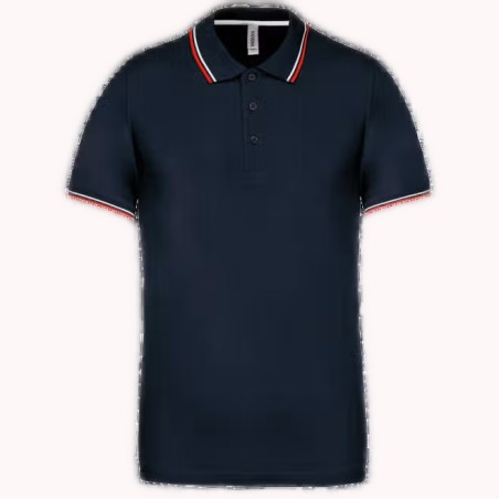Polo maille piquée manches courtes homme - 220 g/m² Navi-Red-White _ Taille MPersonnalisation sur demande