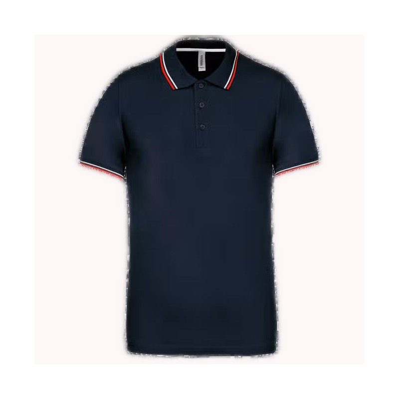 Polo maille piquée manches courtes homme - 220 g/m² Navi-Red-White _ Taille XLPersonnalisation sur demande