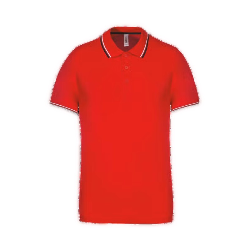 Polo maille piquée manches courtes homme - 220 g/m² Red-Navi-White _ Taille MPersonnalisation sur demande