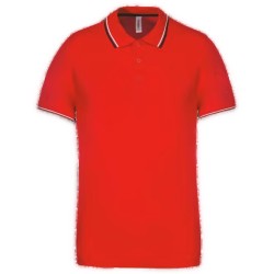 Polo maille piquée manches courtes homme - 220 g/m² Red-Navi-White _ Taille XLPersonnalisation sur demande