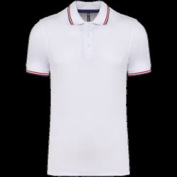 Polo maille piquée manches courtes homme - 220 g/m² White-Navi-Red_ Taille XLPersonnalisation sur demande