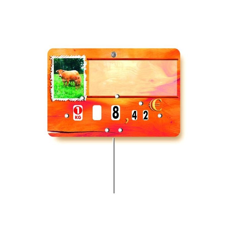 Etiquette : Paprika Viande Bovine ou Veau neutre - 8x12 cm (avec roulettes & pique inox)disponible à la Maison Pollet de Toulouse