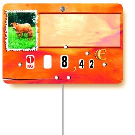 Etiquette : Paprika Viande Bovine ou Veau neutre - 8x12 cm (avec roulettes & pique inox)disponible à la Maison Pollet de Toulouse
