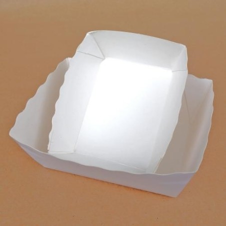 Caissette cartonnée sans couvercle 120x90x35 mm - Blanche (x100)disponible à la Maison Pollet de Toulouse