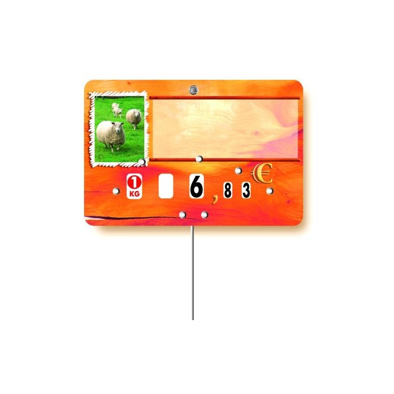 Etiquette : Paprika Agneau ou Mouton neutre - 8x12 cm (avec roulettes & pique inox)disponible à la Maison Pollet de Toulouse