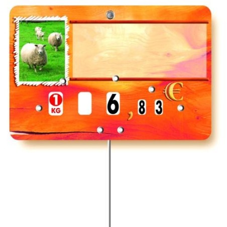 Etiquette : Paprika Agneau ou Mouton neutre - 8x12 cm (avec roulettes & pique inox)disponible à la Maison Pollet de Toulouse